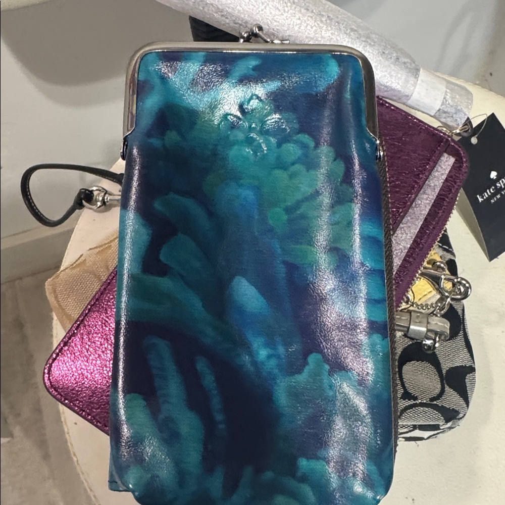 Patricia Nash Blue and Green Clutch